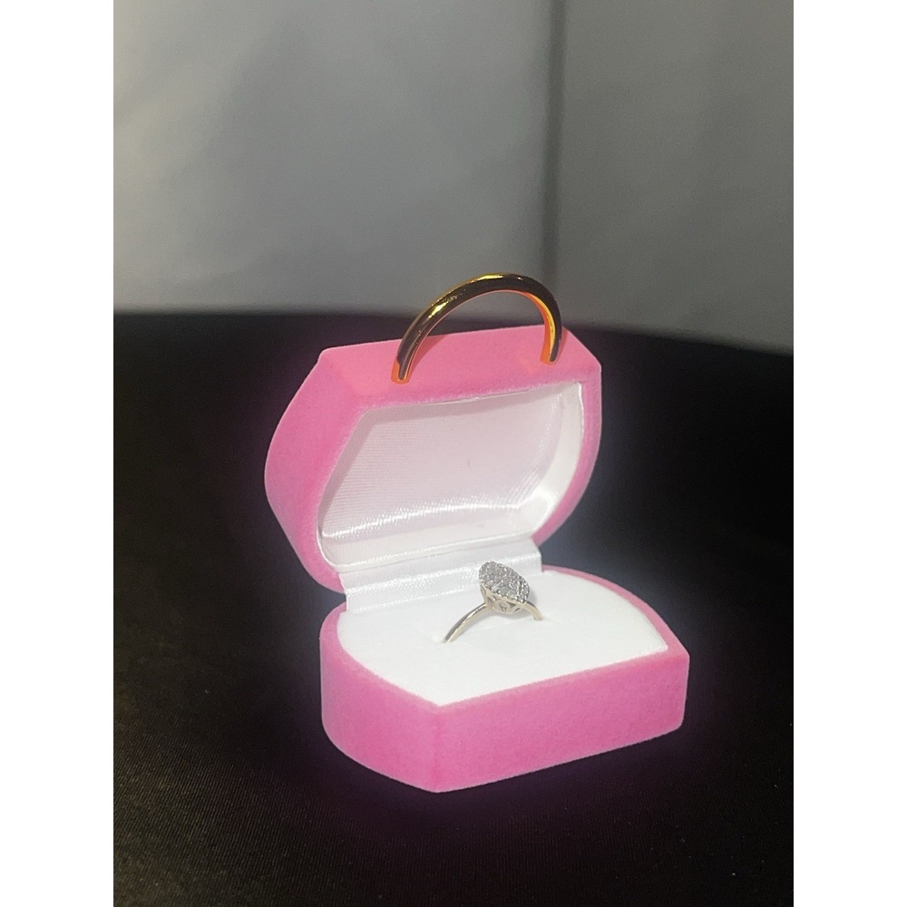 Vintage Hot Pink Velvet Purse Ring Box - Picture 10 of 10
